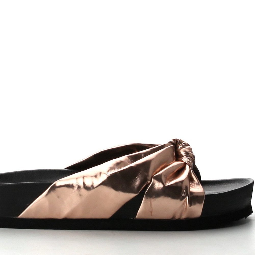 NIB Cape Robbin Rose Gold Knotted Slides Size 6 & 7 USA